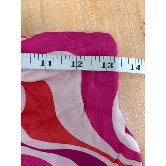 Zara Pink Orange Psychedelic Swirl Halter Top & Wide Leg Pants Set M Disco Retro - Picture 13 of 16